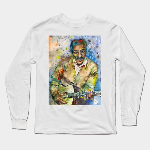 OTIS REDDING watercolor portrait Long Sleeve T-Shirt by lautir